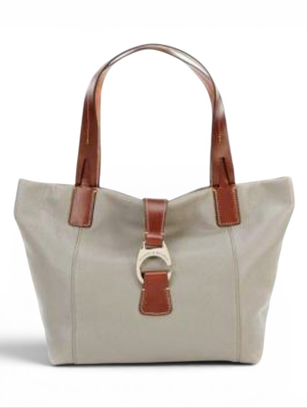 Dooney & Bourke Derby East/West Putty Leather Tote Bag